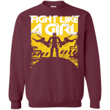 Sweatshirts Maroon / S Fight Like A Girl Crewneck Sweatshirt