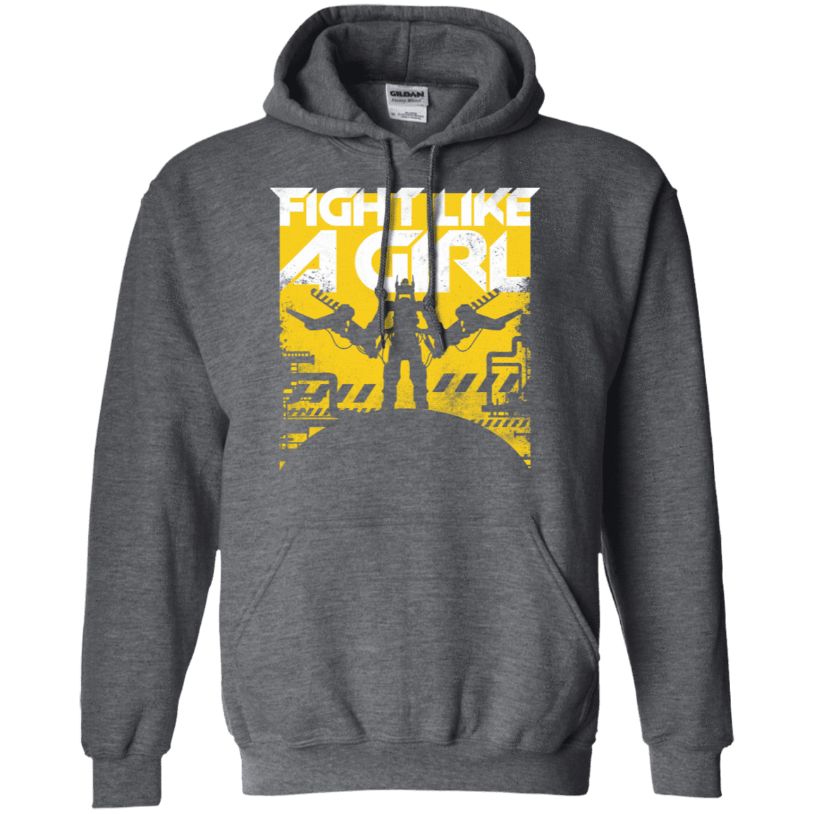 Sweatshirts Dark Heather / S Fight Like A Girl Pullover Hoodie