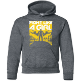 Sweatshirts Dark Heather / YS Fight Like A Girl Youth Hoodie