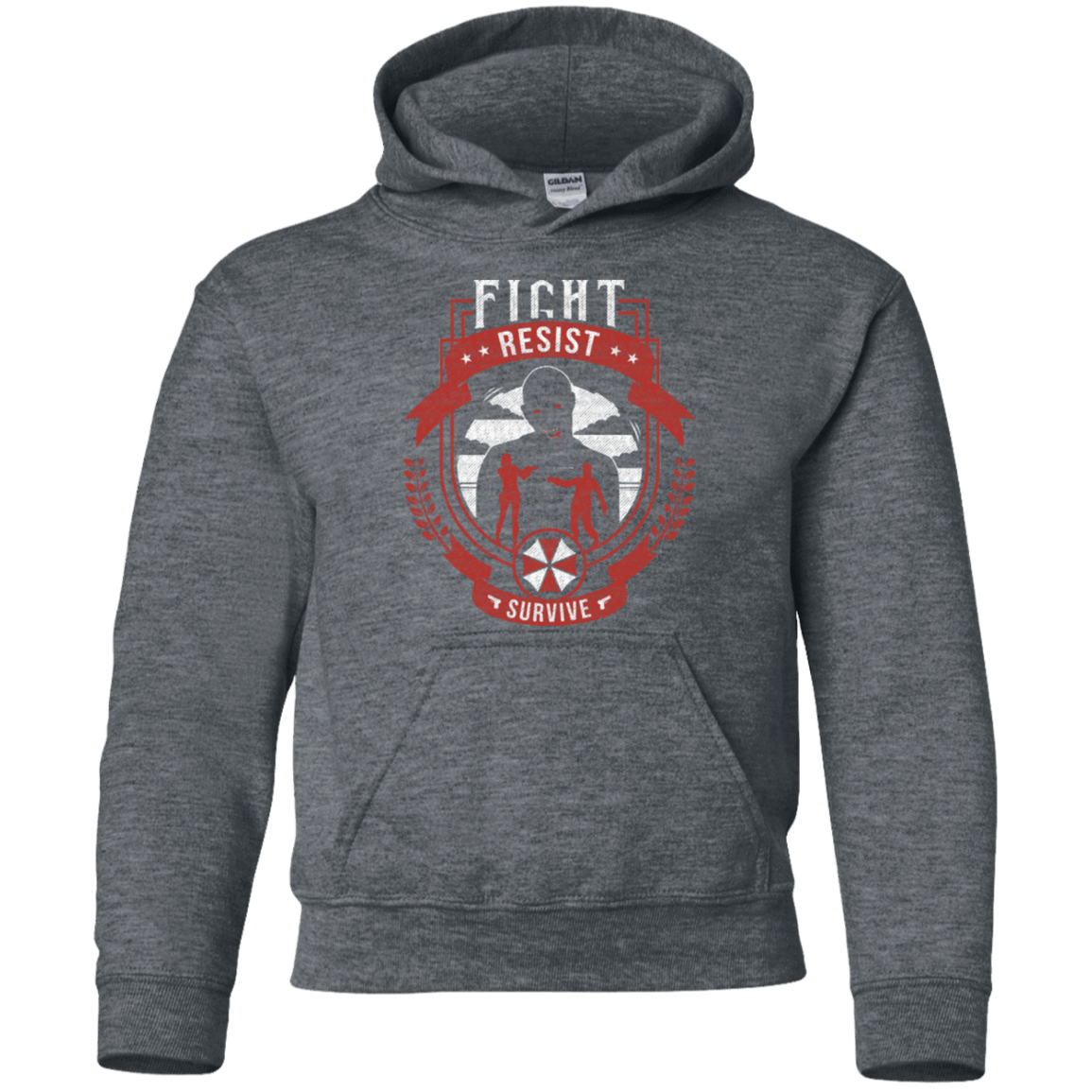 Sweatshirts Dark Heather / YS Fight, Resist, Survive Youth Hoodie