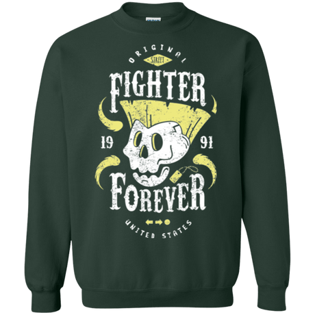 Sweatshirts Forest Green / Small Fighter Forever Guile Crewneck Sweatshirt