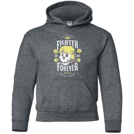 Sweatshirts Dark Heather / YS Fighter Forever Ken Youth Hoodie