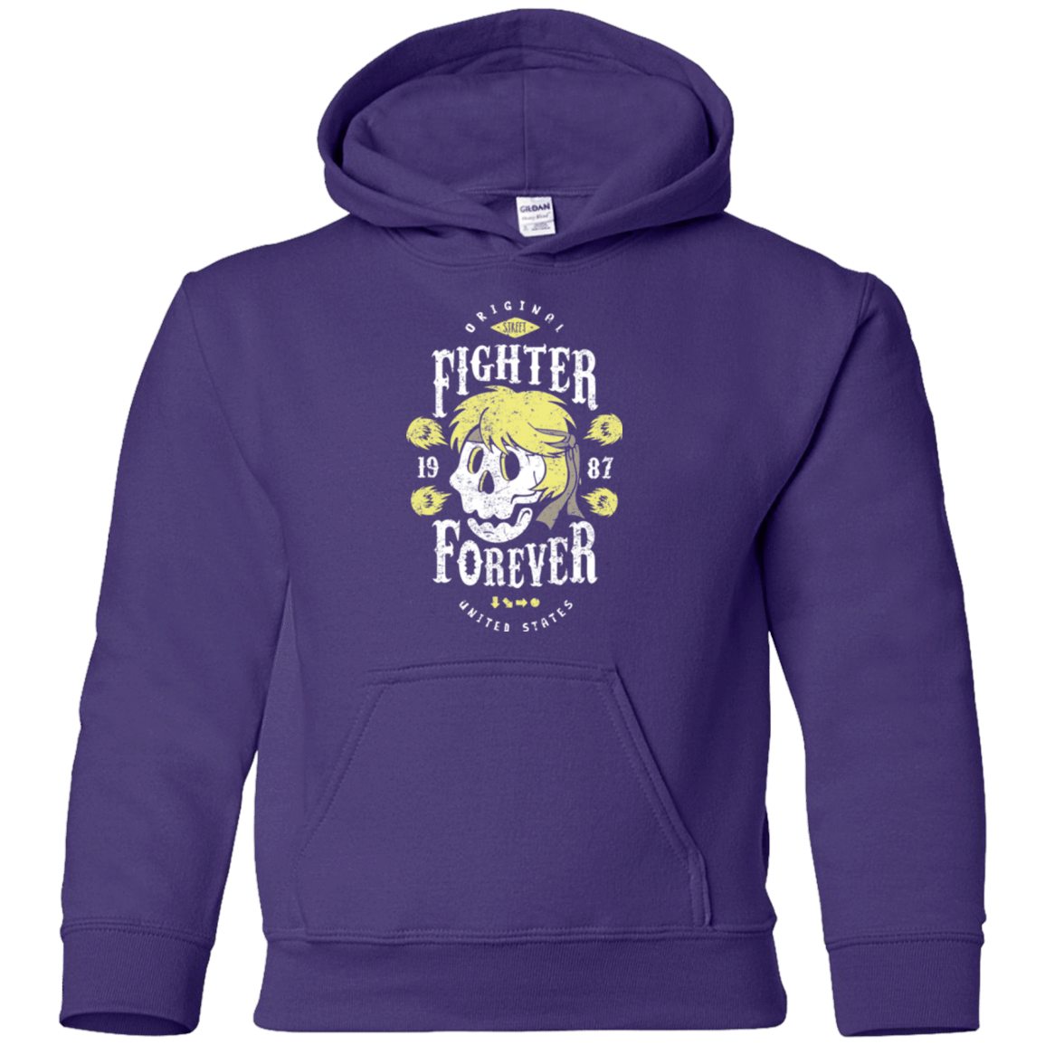 Sweatshirts Purple / YS Fighter Forever Ken Youth Hoodie