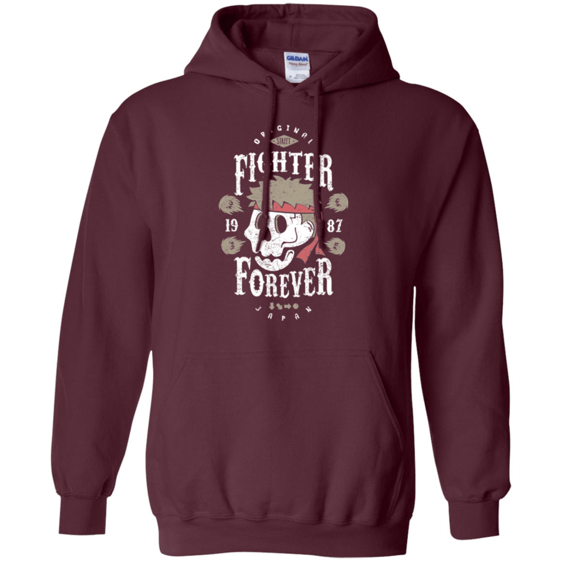 Sweatshirts Maroon / Small Fighter Forever Ryu Pullover Hoodie