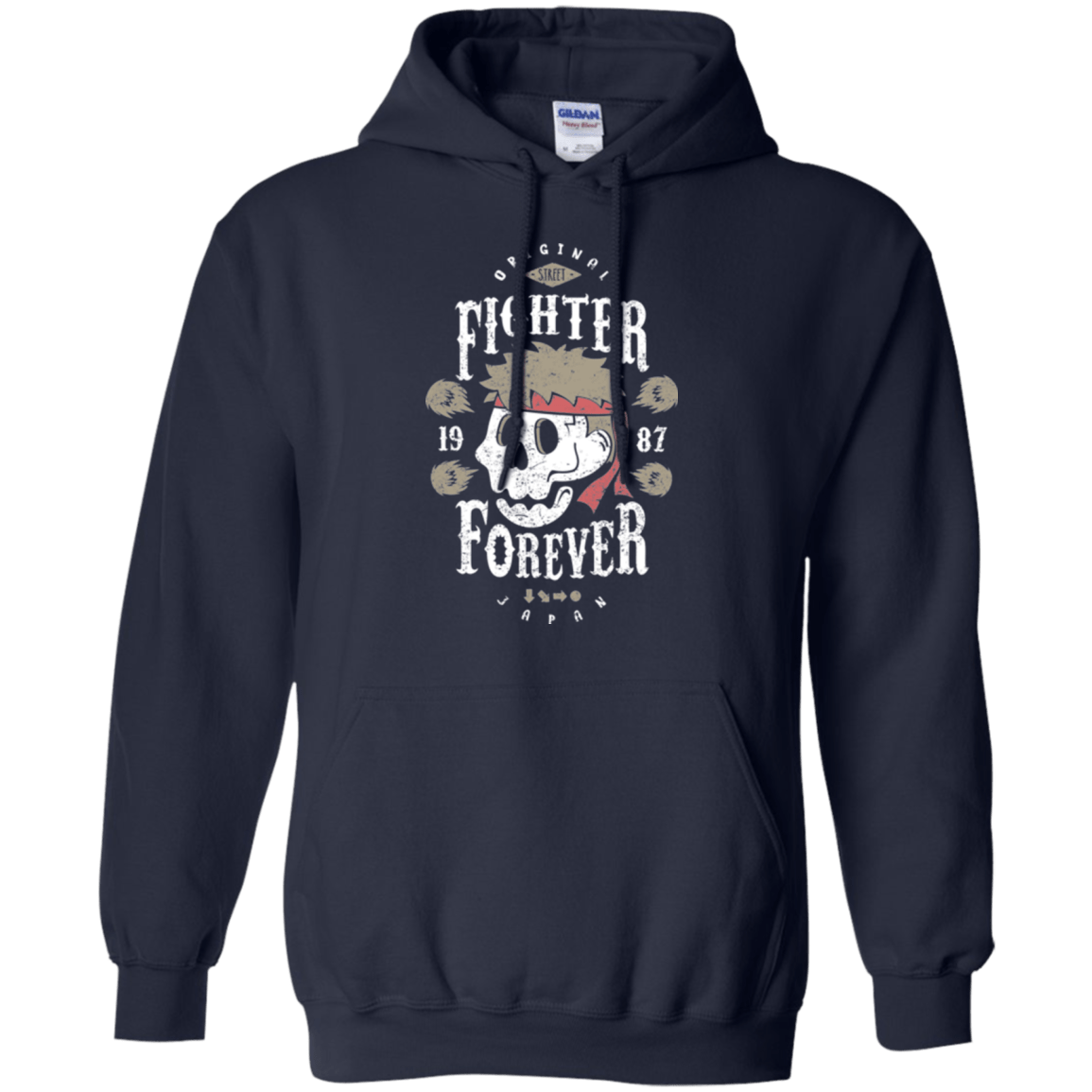 Sweatshirts Navy / Small Fighter Forever Ryu Pullover Hoodie