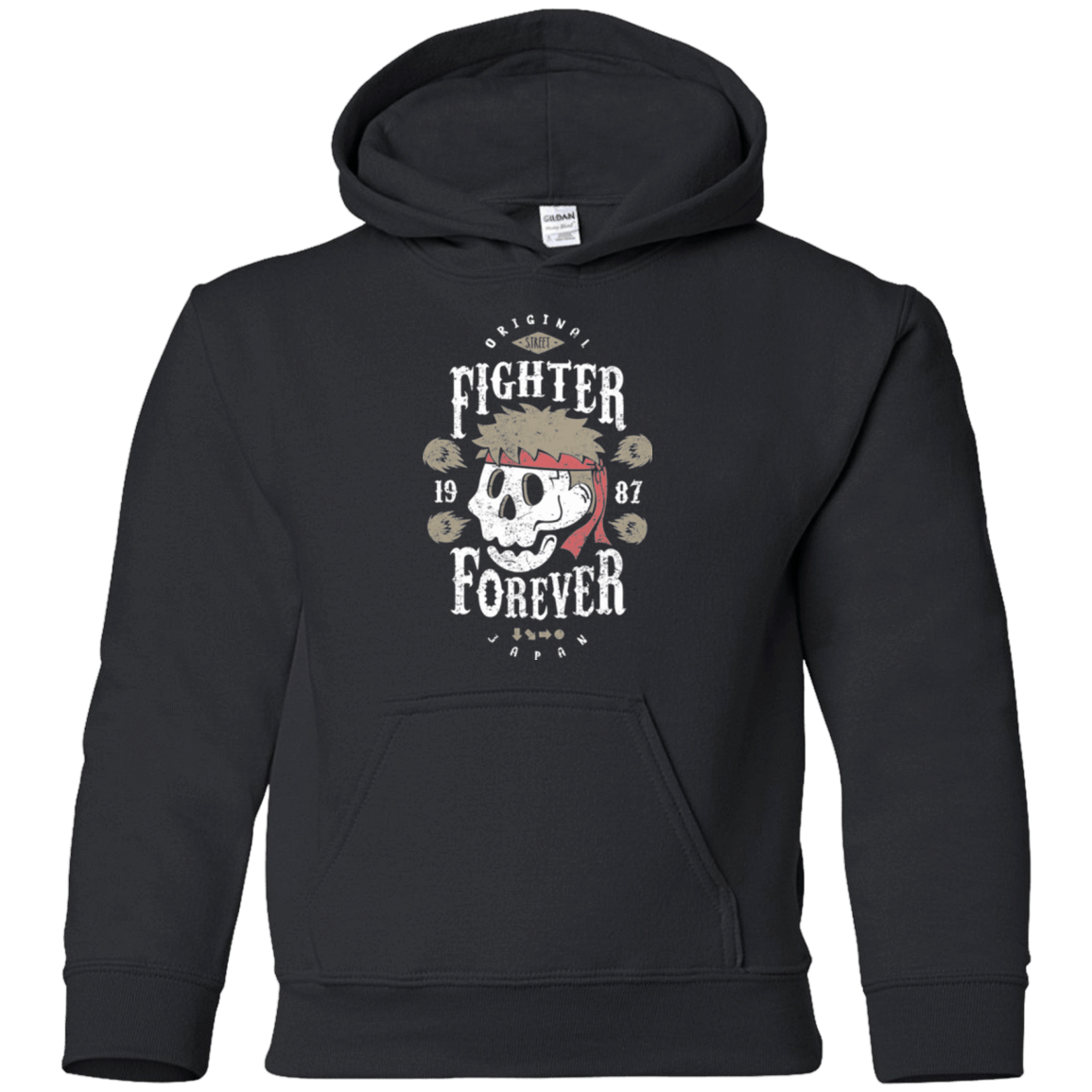 Sweatshirts Black / YS Fighter Forever Ryu Youth Hoodie