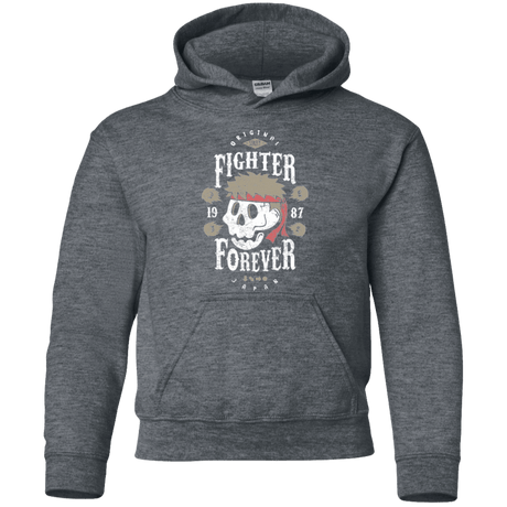 Sweatshirts Dark Heather / YS Fighter Forever Ryu Youth Hoodie