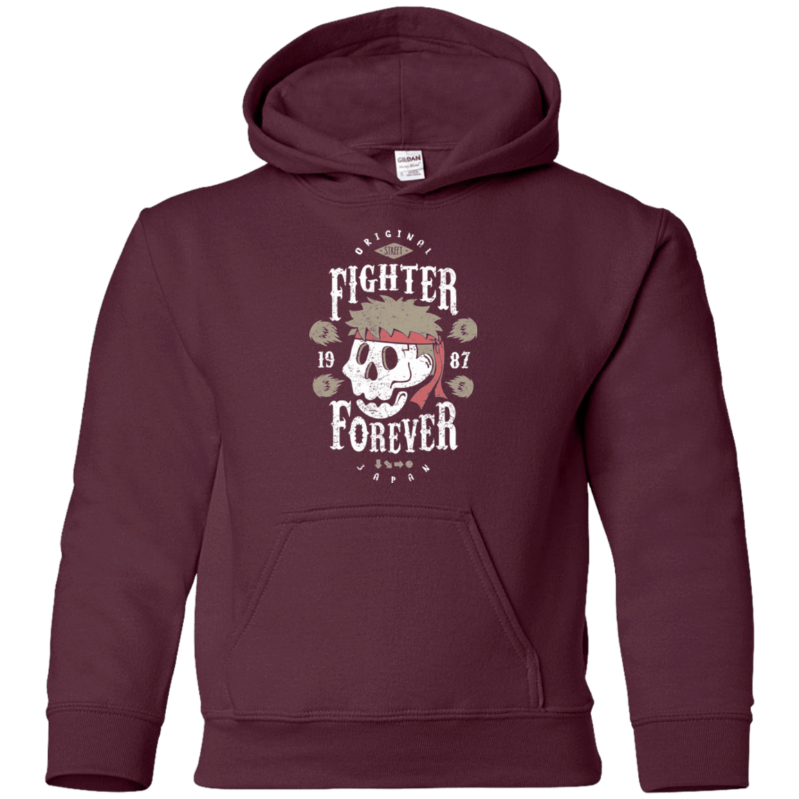 Sweatshirts Maroon / YS Fighter Forever Ryu Youth Hoodie