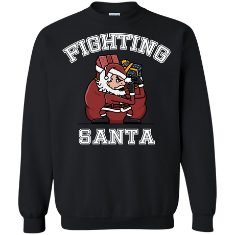 Sweatshirts Black / S Fighting Santa Crewneck Sweatshirt