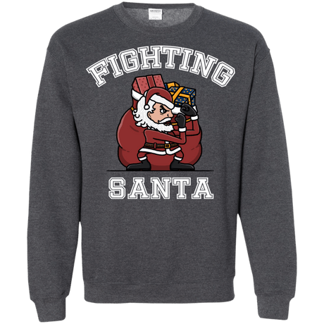 Sweatshirts Dark Heather / S Fighting Santa Crewneck Sweatshirt