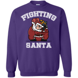 Sweatshirts Purple / S Fighting Santa Crewneck Sweatshirt