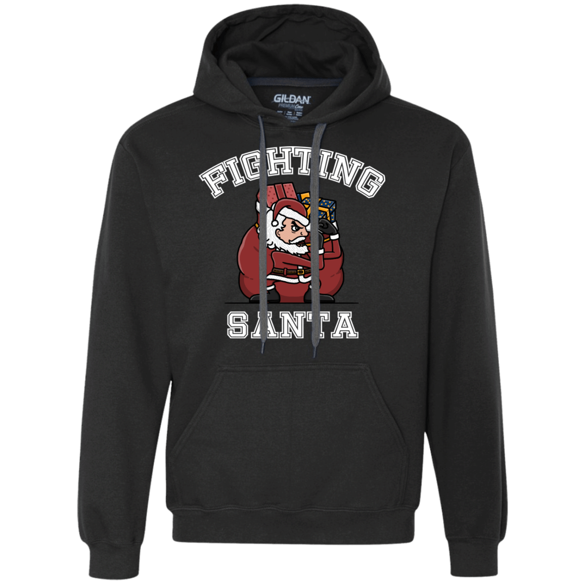 Sweatshirts Black / S Fighting Santa Premium Fleece Hoodie