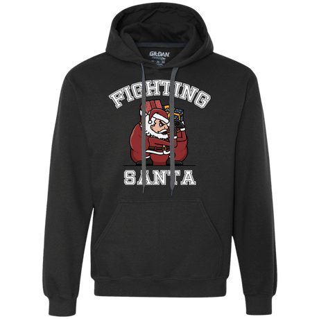 Sweatshirts Black / S Fighting Santa Premium Fleece Hoodie