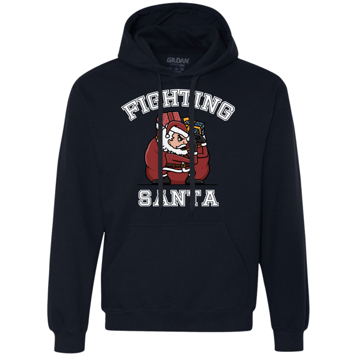 Sweatshirts Navy / S Fighting Santa Premium Fleece Hoodie
