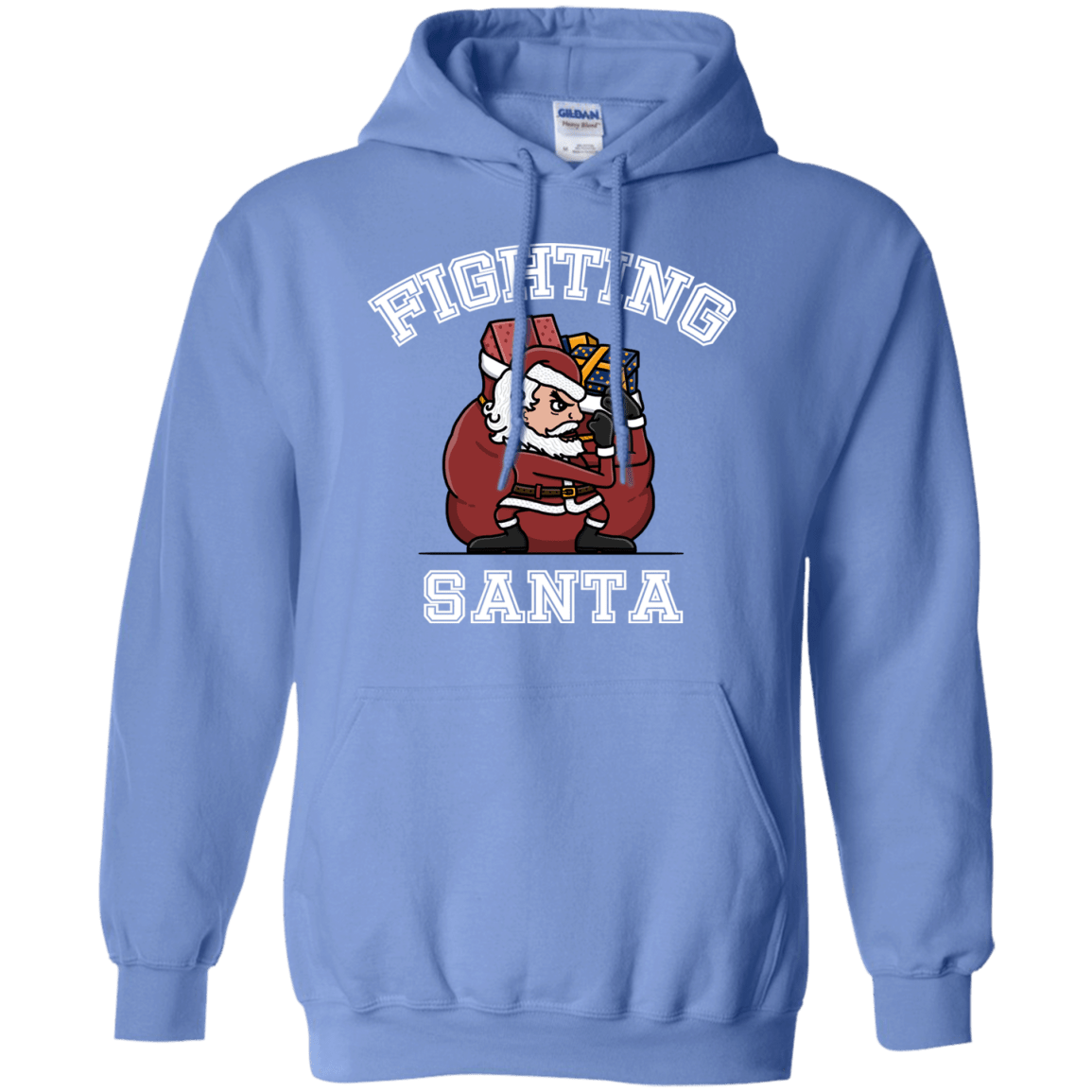 Sweatshirts Carolina Blue / S Fighting Santa Pullover Hoodie
