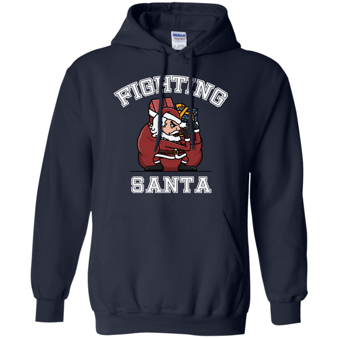 Sweatshirts Navy / S Fighting Santa Pullover Hoodie