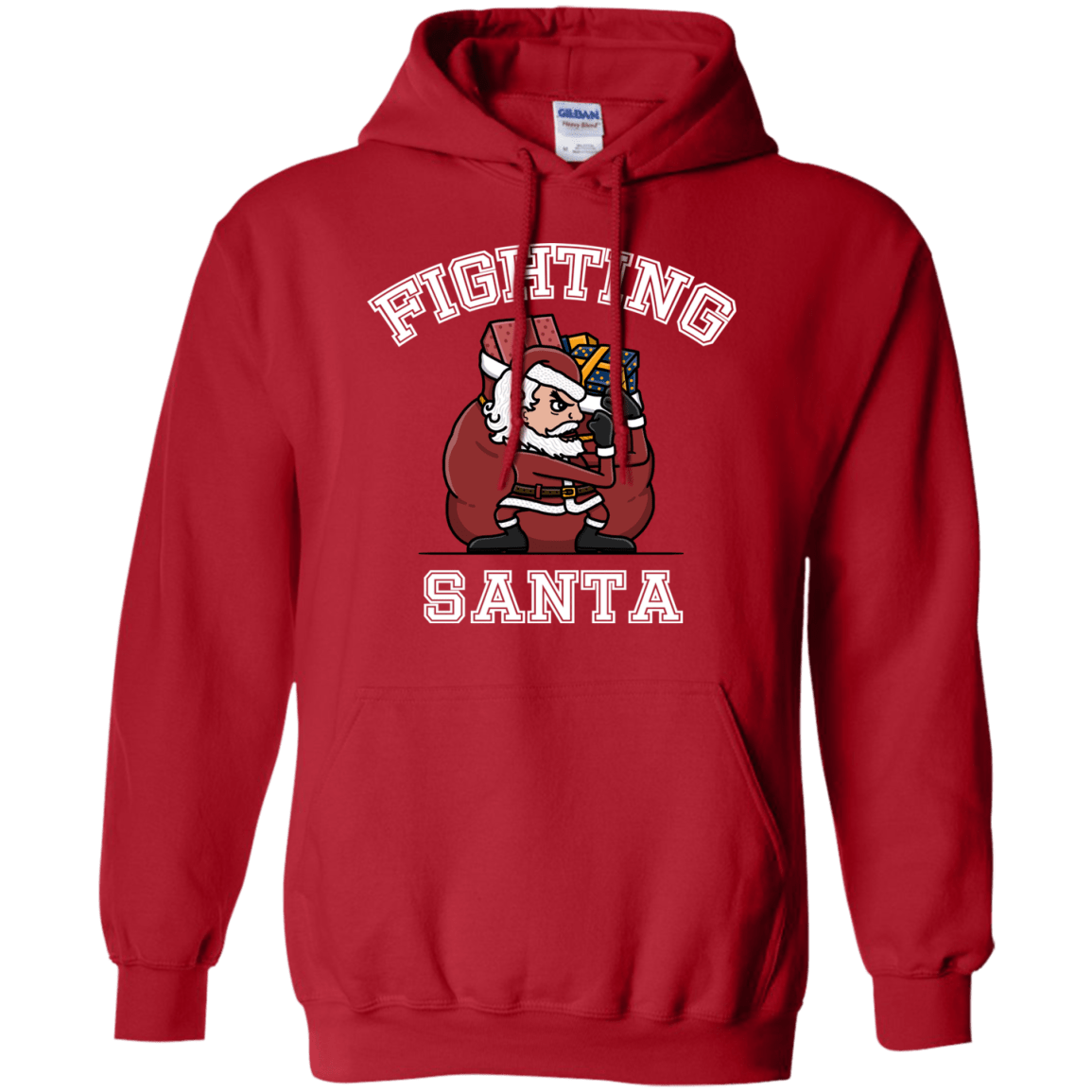 Sweatshirts Red / S Fighting Santa Pullover Hoodie