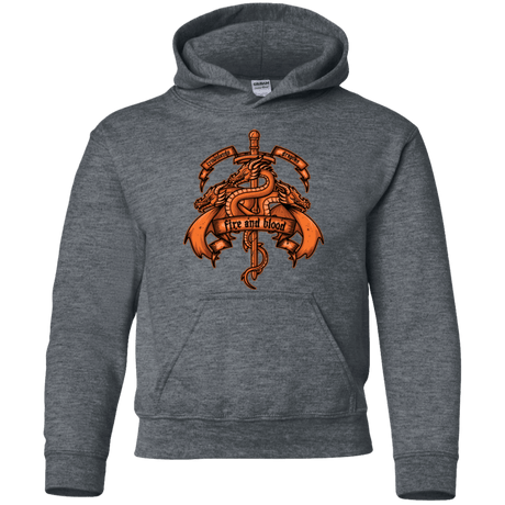 Sweatshirts Dark Heather / YS FIRE AND BLOOD Youth Hoodie