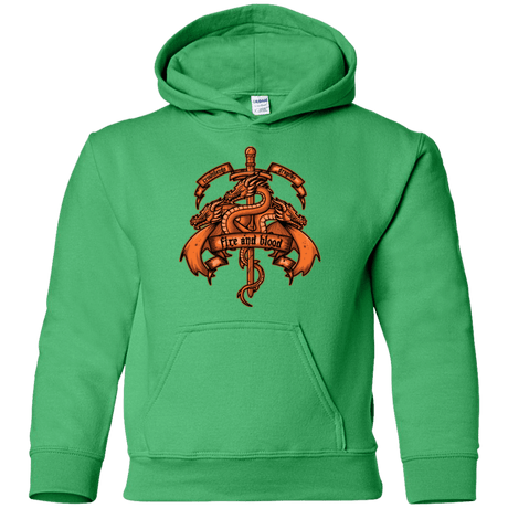 Sweatshirts Irish Green / YS FIRE AND BLOOD Youth Hoodie