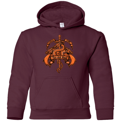 Sweatshirts Maroon / YS FIRE AND BLOOD Youth Hoodie
