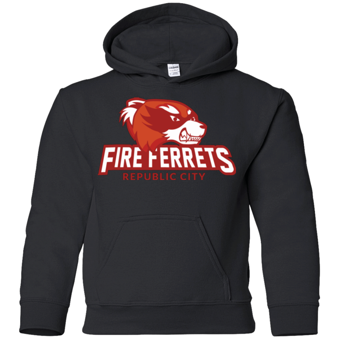 Sweatshirts Black / YS Fire Ferrets Youth Hoodie