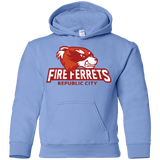 Sweatshirts Carolina Blue / YS Fire Ferrets Youth Hoodie