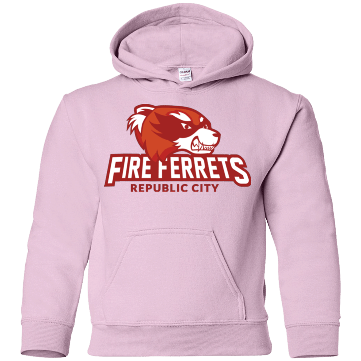 Sweatshirts Light Pink / YS Fire Ferrets Youth Hoodie