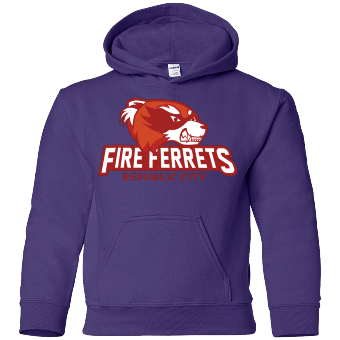 Sweatshirts Purple / YS Fire Ferrets Youth Hoodie