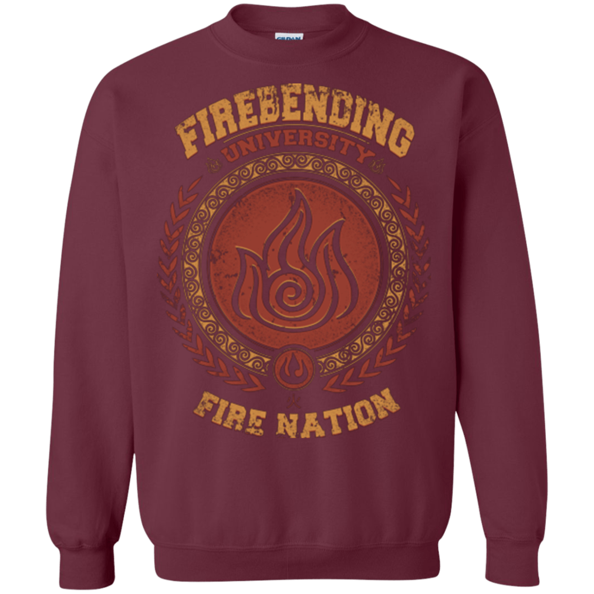 Sweatshirts Maroon / Small Firebending university Crewneck Sweatshirt