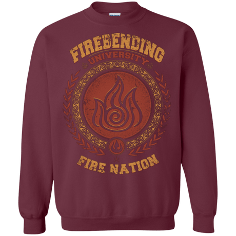 Sweatshirts Maroon / Small Firebending university Crewneck Sweatshirt