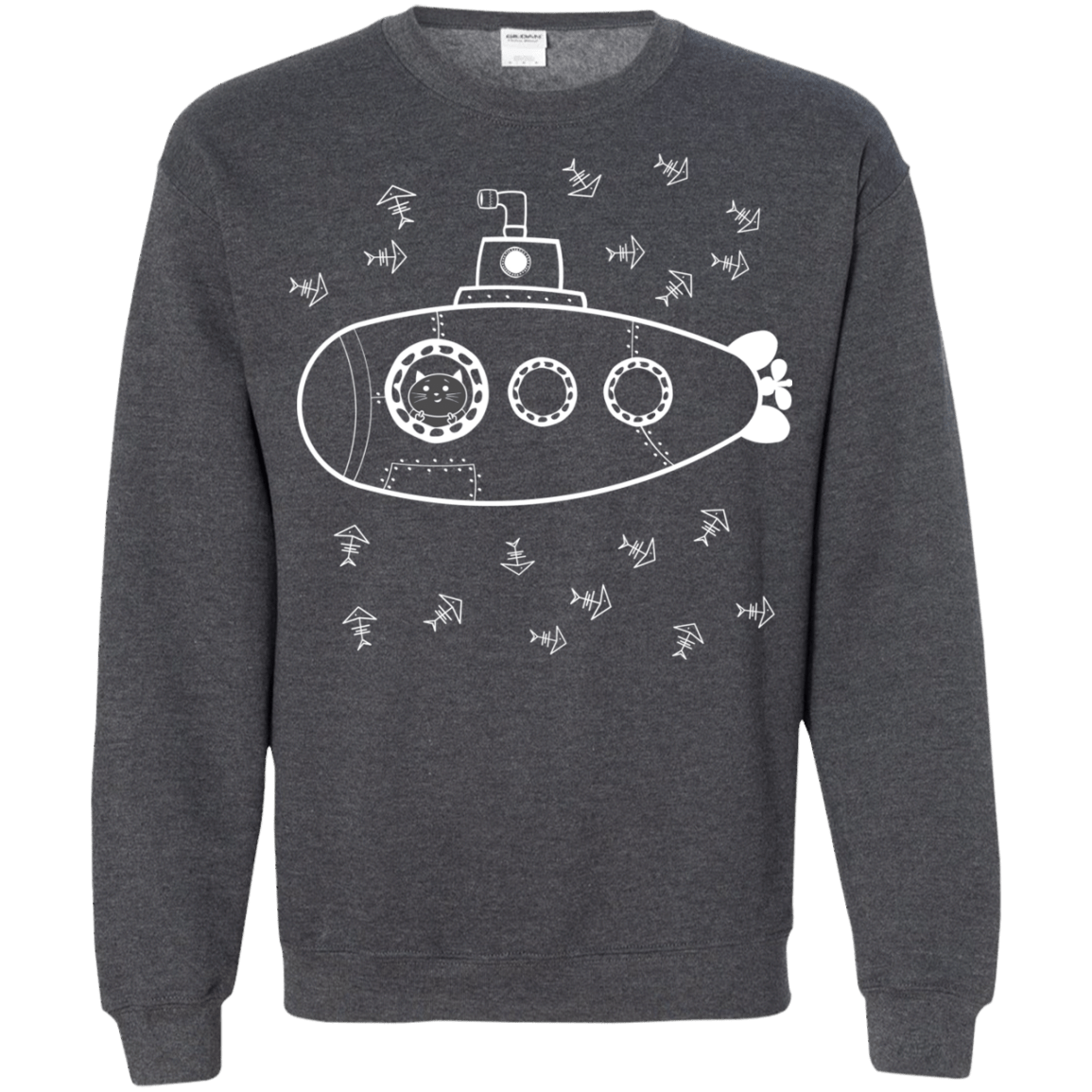 Sweatshirts Dark Heather / S Fish Watching Crewneck Sweatshirt