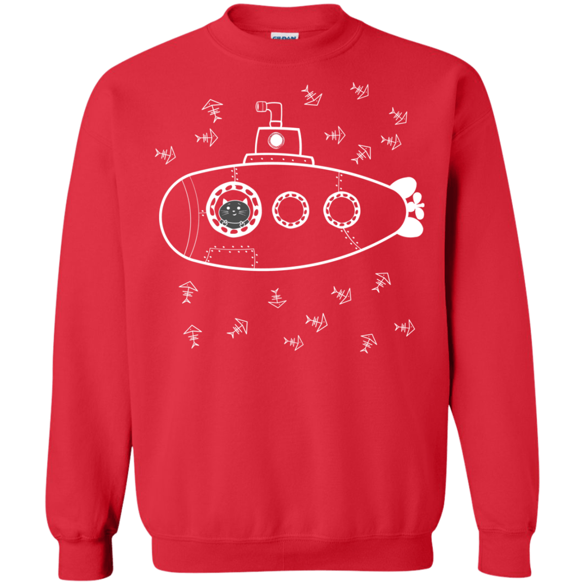 Sweatshirts Red / S Fish Watching Crewneck Sweatshirt