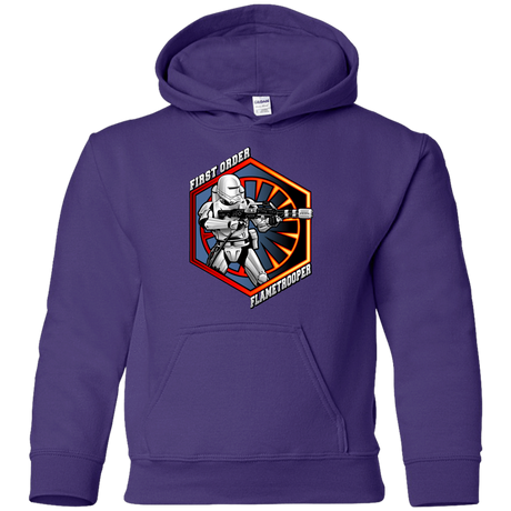 Sweatshirts Purple / YS Flametrooper Youth Hoodie