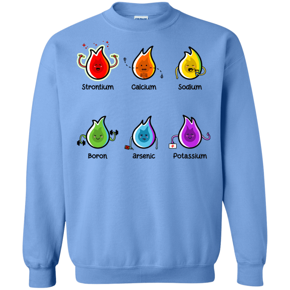 Sweatshirts Carolina Blue / S Flaming Elements Science Crewneck Sweatshirt