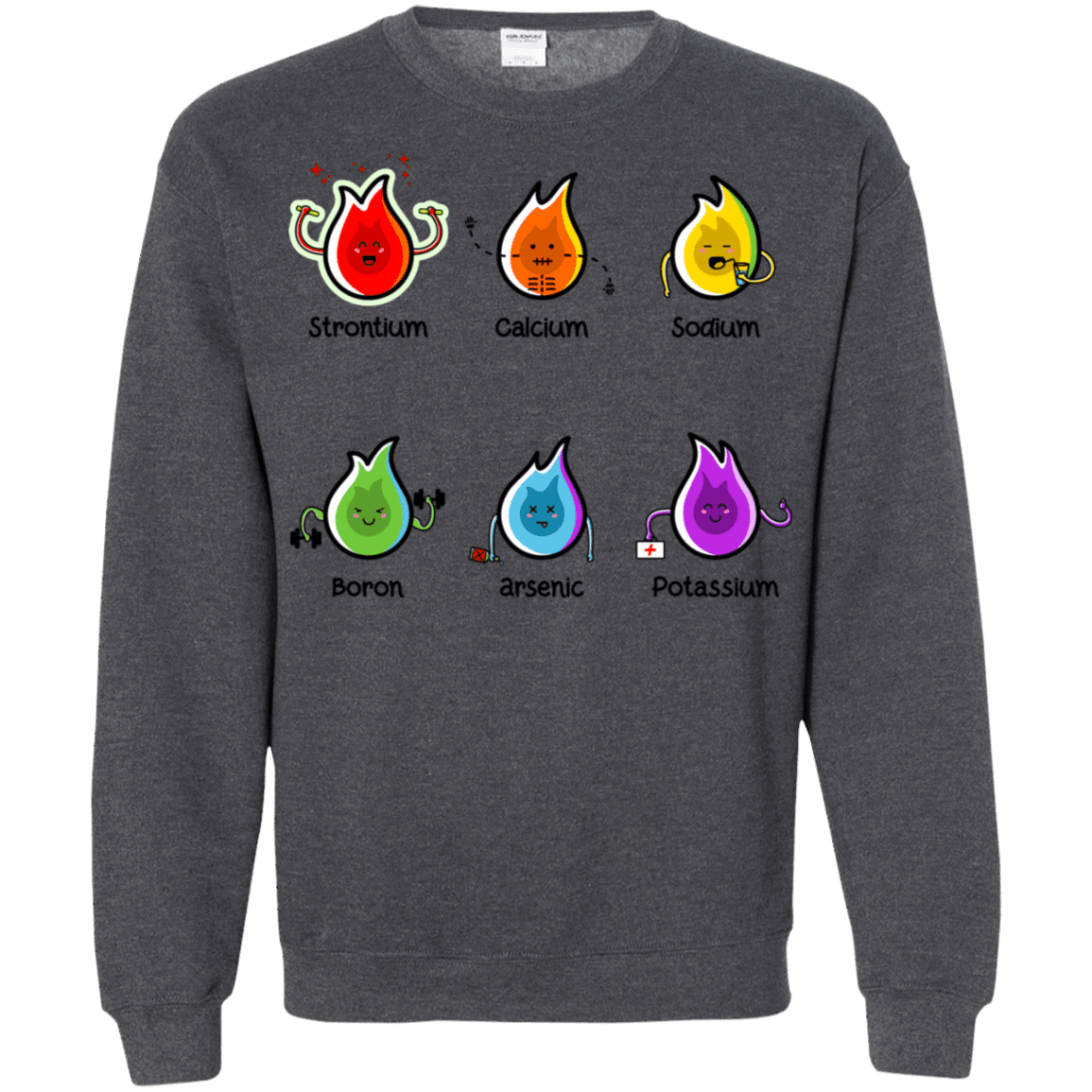 Sweatshirts Dark Heather / S Flaming Elements Science Crewneck Sweatshirt