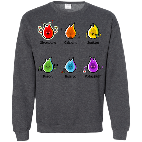 Sweatshirts Dark Heather / S Flaming Elements Science Crewneck Sweatshirt