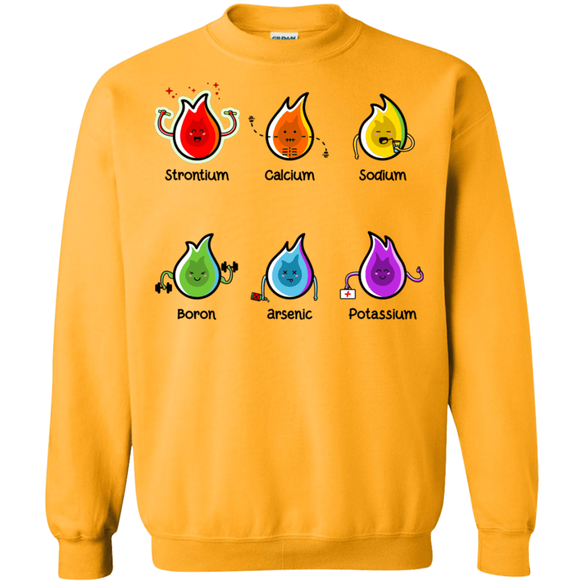 Sweatshirts Gold / S Flaming Elements Science Crewneck Sweatshirt