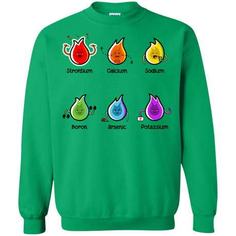 Sweatshirts Irish Green / S Flaming Elements Science Crewneck Sweatshirt