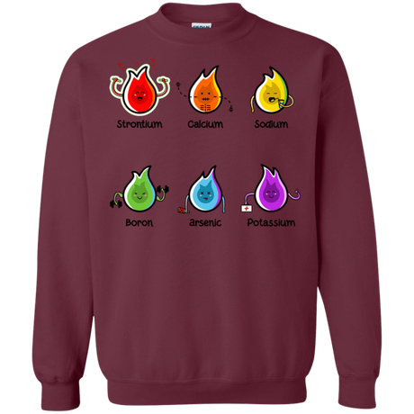 Sweatshirts Maroon / S Flaming Elements Science Crewneck Sweatshirt