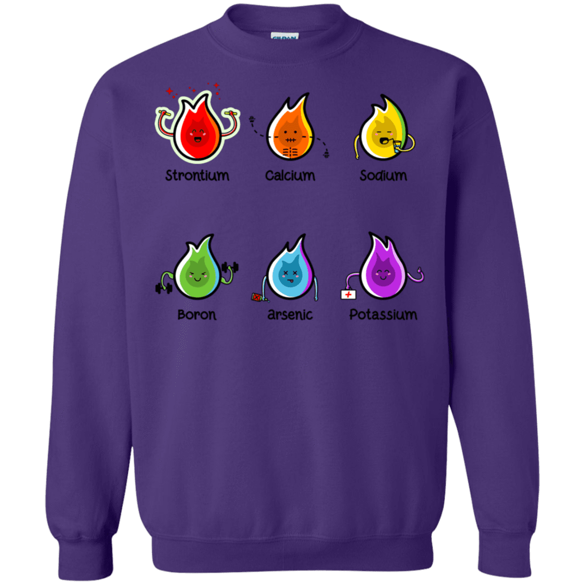 Sweatshirts Purple / S Flaming Elements Science Crewneck Sweatshirt