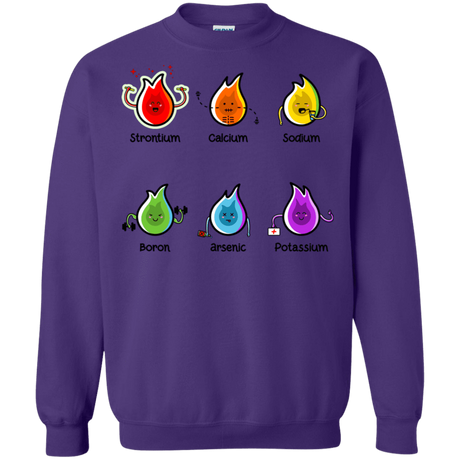 Sweatshirts Purple / S Flaming Elements Science Crewneck Sweatshirt