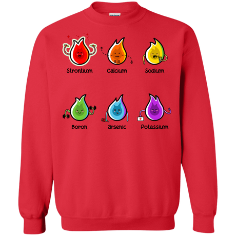 Sweatshirts Red / S Flaming Elements Science Crewneck Sweatshirt