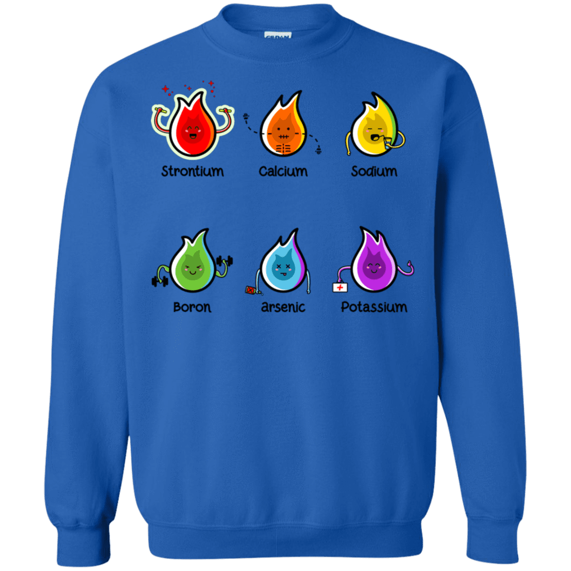 Sweatshirts Royal / S Flaming Elements Science Crewneck Sweatshirt