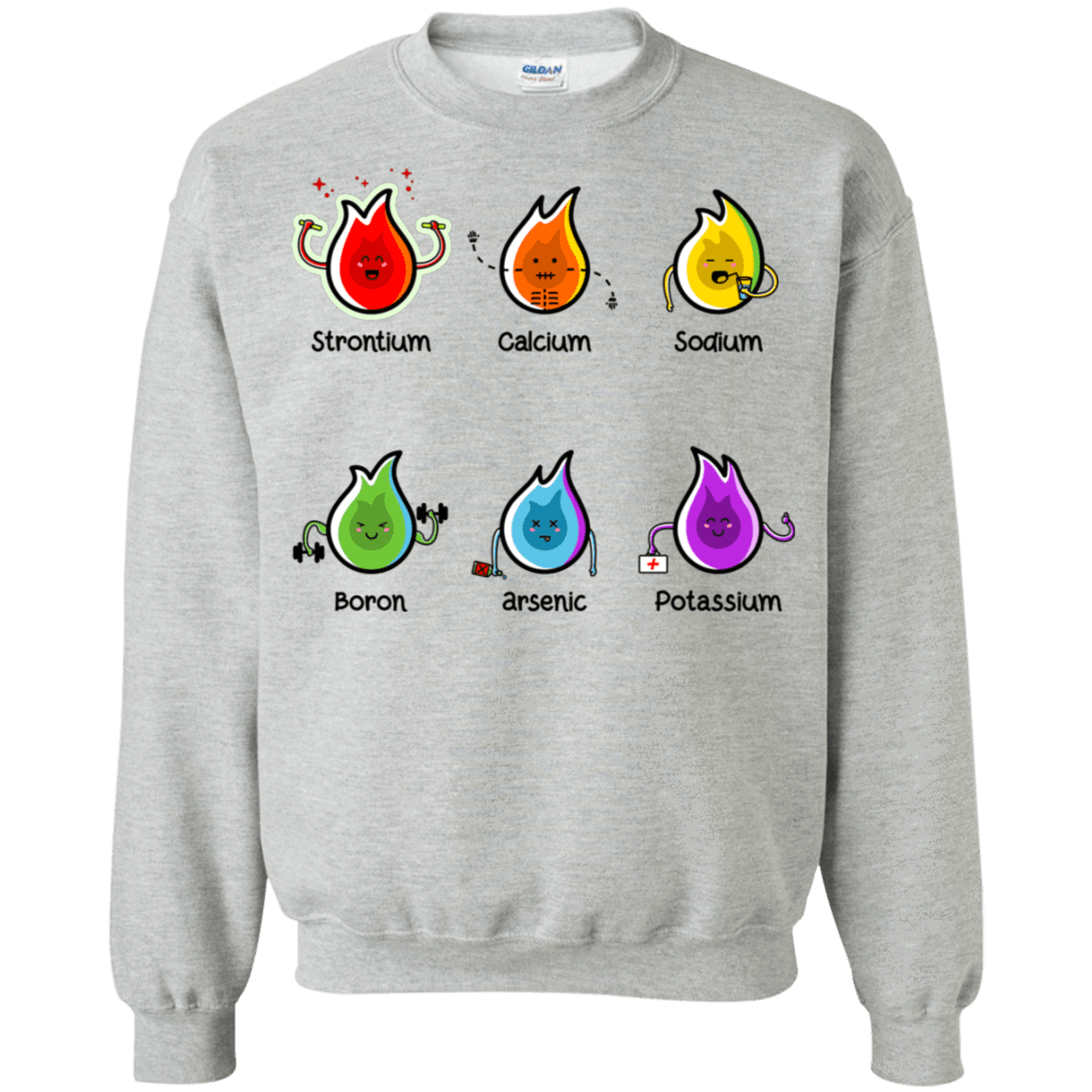 Sweatshirts Sport Grey / S Flaming Elements Science Crewneck Sweatshirt