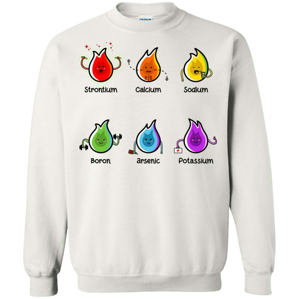 Sweatshirts White / S Flaming Elements Science Crewneck Sweatshirt