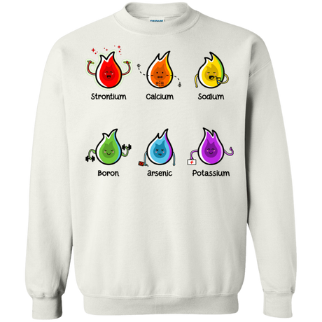 Sweatshirts White / S Flaming Elements Science Crewneck Sweatshirt