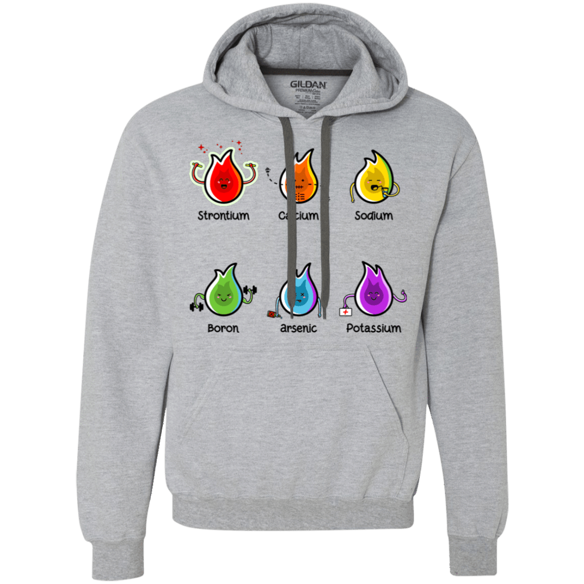 Sweatshirts Sport Grey / S Flaming Elements Science Premium Fleece Hoodie