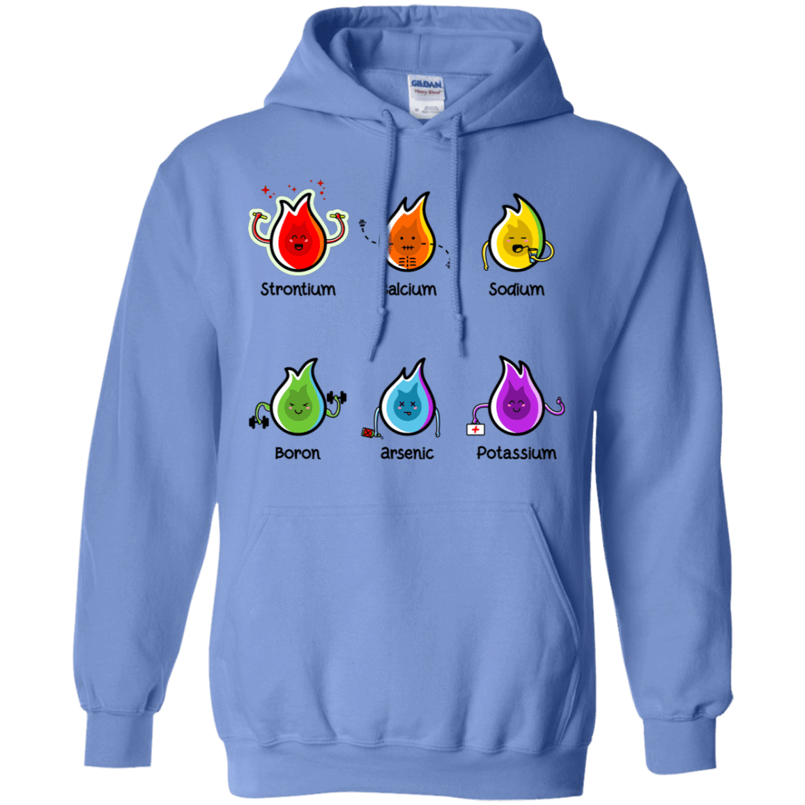 Sweatshirts Carolina Blue / S Flaming Elements Science Pullover Hoodie