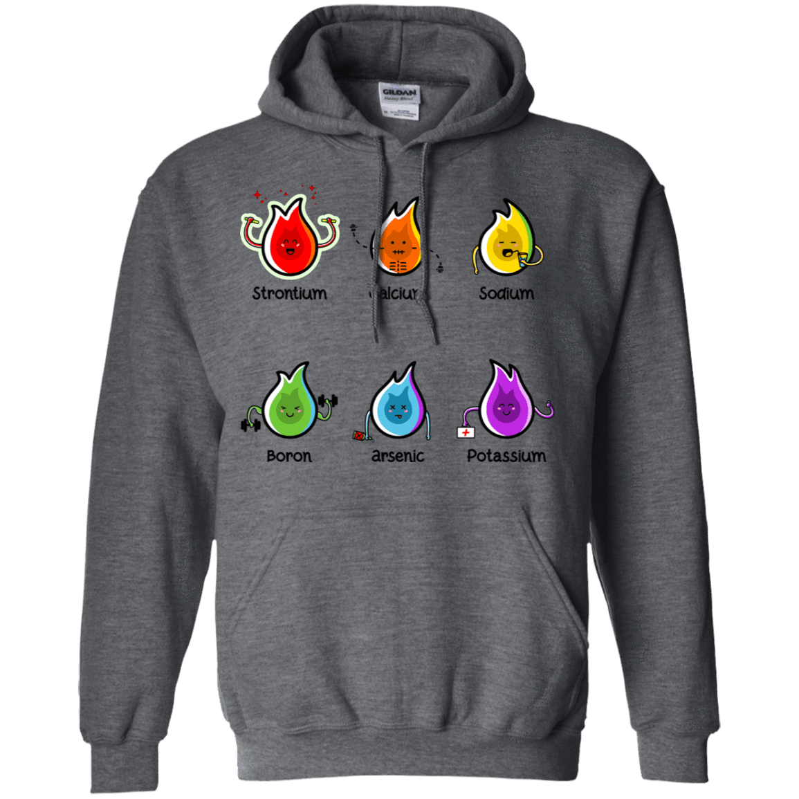 Sweatshirts Dark Heather / S Flaming Elements Science Pullover Hoodie