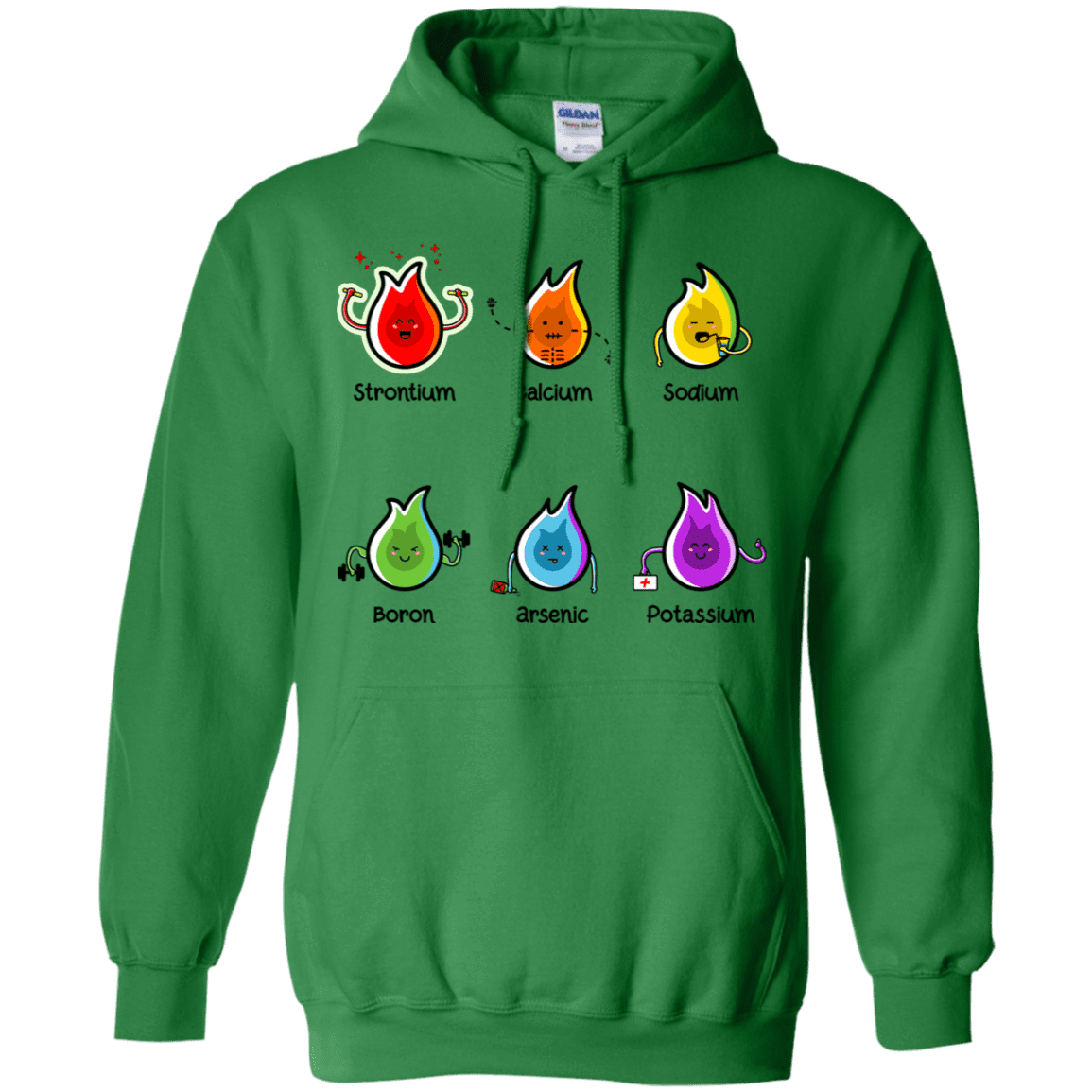 Sweatshirts Irish Green / S Flaming Elements Science Pullover Hoodie